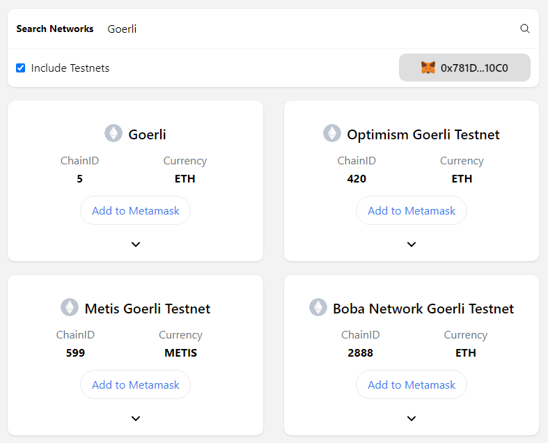 Cách thêm mạng Goerli Testnet vào ví Metamask bằng Chainlist 1 